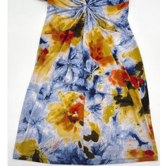 Calvin Klein‎ Tropical 90s Sheath Dress Y2K Floral Career Casual Sundress M - Picture 7 of 10